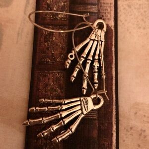 Skeleton hands Large Halloween Earrings Fun pieced oversized earwires